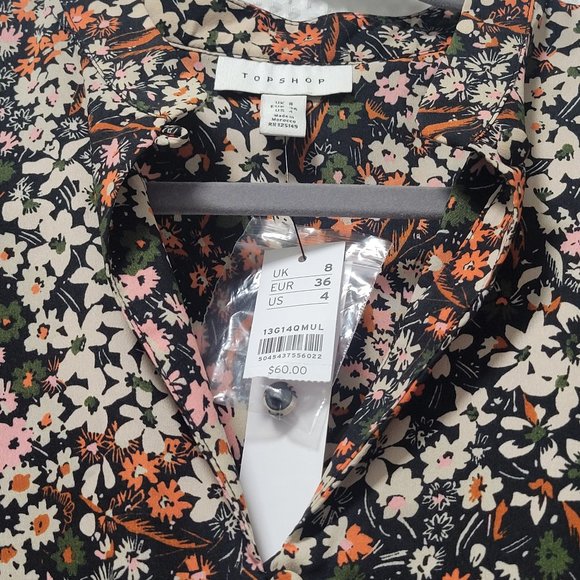 TOPSHOP floral, short sleeve blouse - Picture 3 of 6
